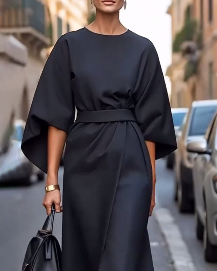 Crystal | Women's Belted Midi Wrap Dress-Metro Lane Plaza