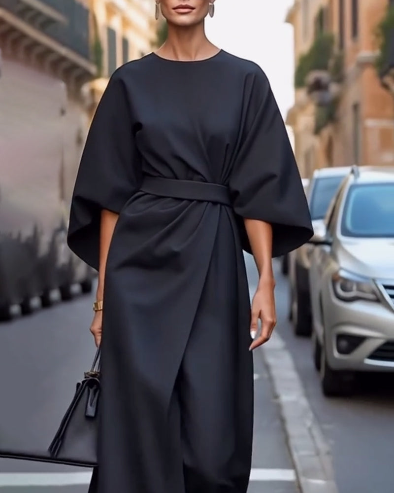 Crystal | Women's Belted Midi Wrap Dress-Metro Lane Plaza