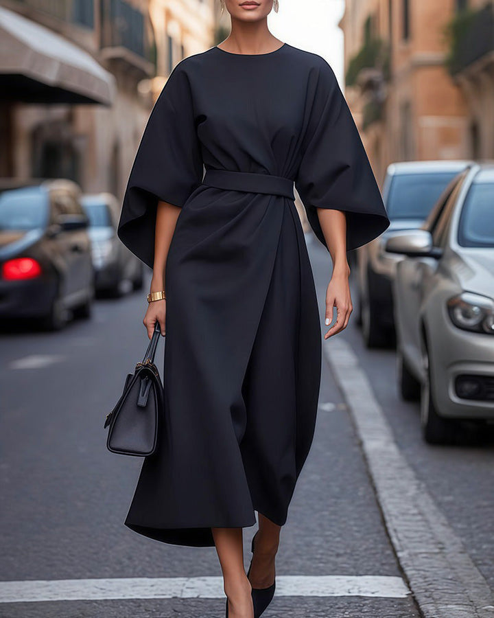 Crystal | Women's Belted Midi Wrap Dress-Metro Lane Plaza
