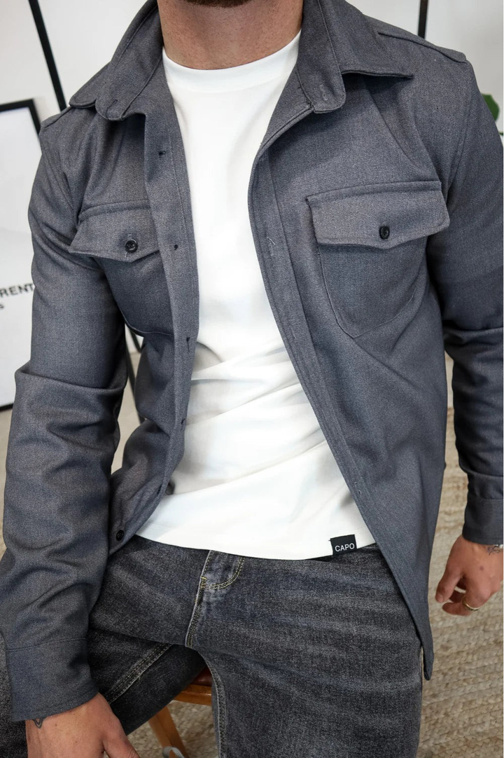 Men's Long Sleeve Shirt Jacket | Stylish and Versatile Outerwear-Metro Lane Plaza