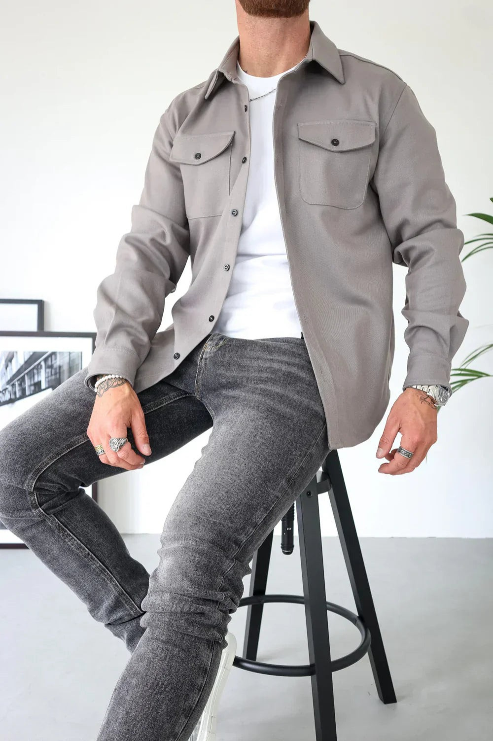 Men's Long Sleeve Shirt Jacket | Stylish and Versatile Outerwear-Metro Lane Plaza