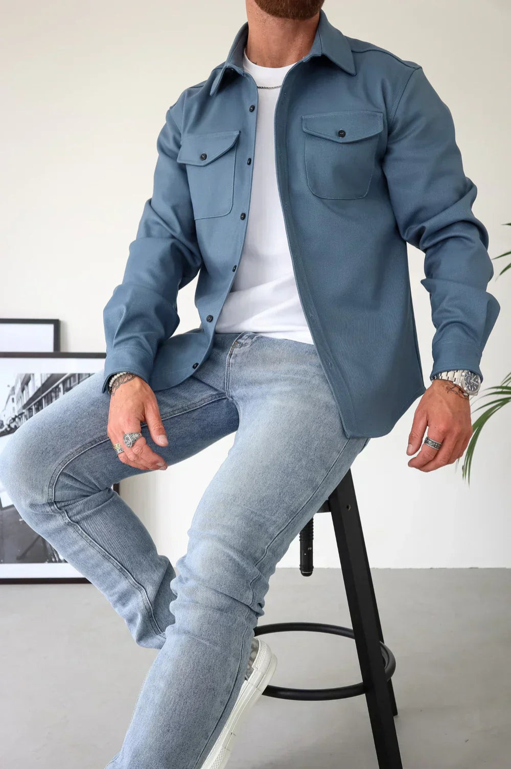 Men's Long Sleeve Shirt Jacket | Stylish and Versatile Outerwear-Metro Lane Plaza