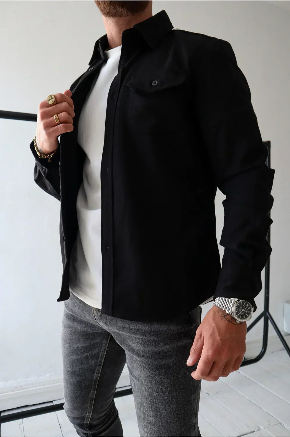 Men's Long Sleeve Shirt Jacket | Stylish and Versatile Outerwear-Metro Lane Plaza
