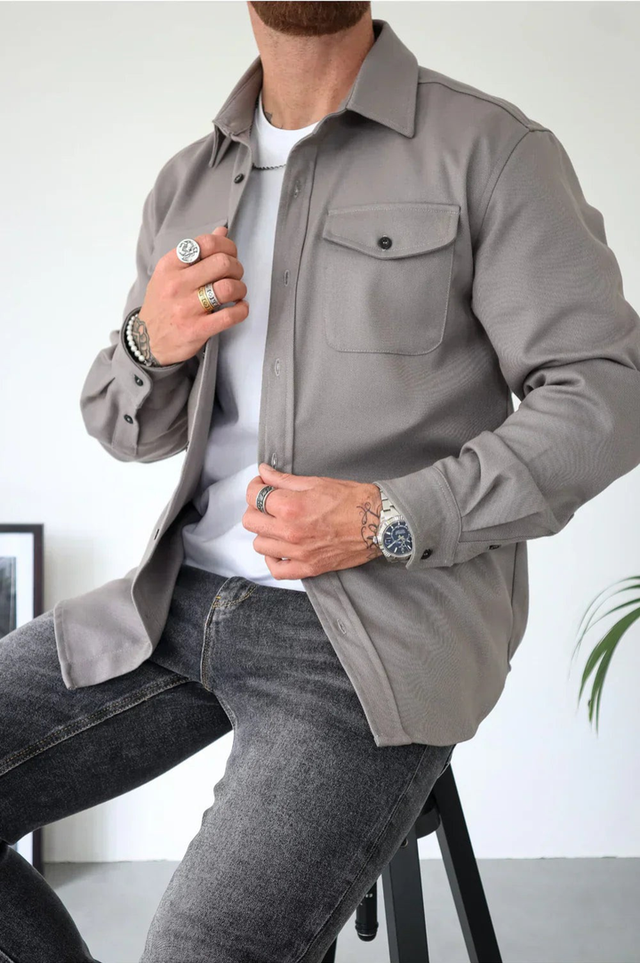 Men's Long Sleeve Shirt Jacket | Stylish and Versatile Outerwear-Metro Lane Plaza