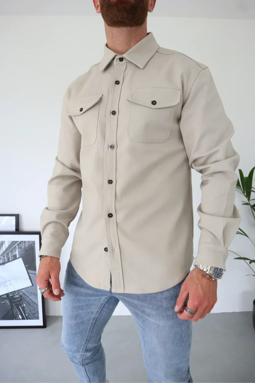 Men's Long Sleeve Shirt Jacket | Stylish and Versatile Outerwear-Metro Lane Plaza