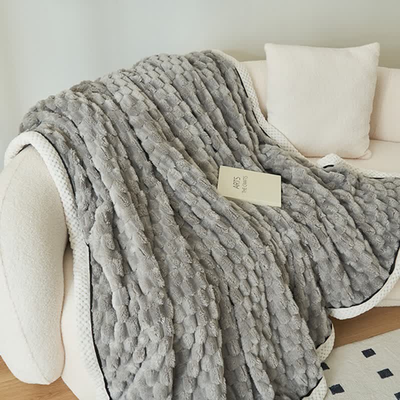 Reversible Thick Coral Fleece Blanket - Soft and Cozy-Metro Lane Plaza