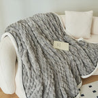 Reversible Thick Coral Fleece Blanket - Soft and Cozy-Metro Lane Plaza