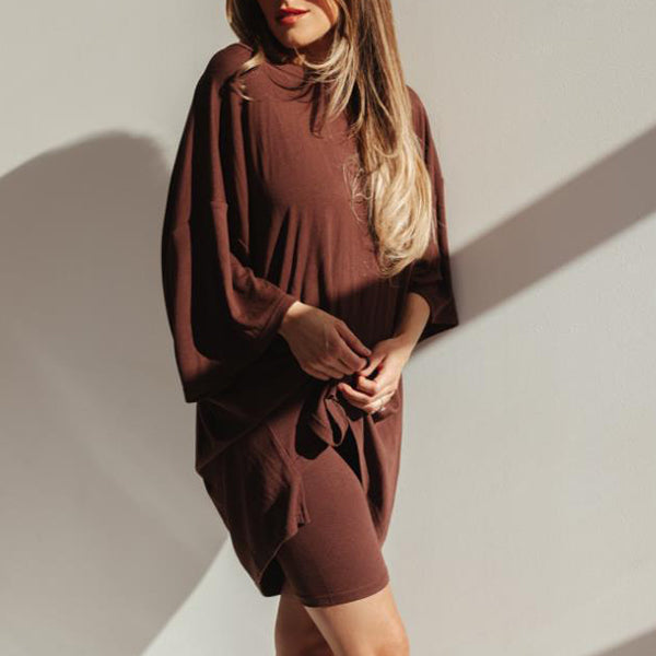 Summer Shorts Suit | Women's Loose T-Shirt & Slim Fit Pants-Metro Lane Plaza