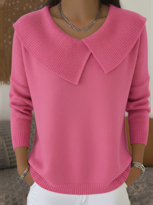 Pull douillet à col châle pour femme