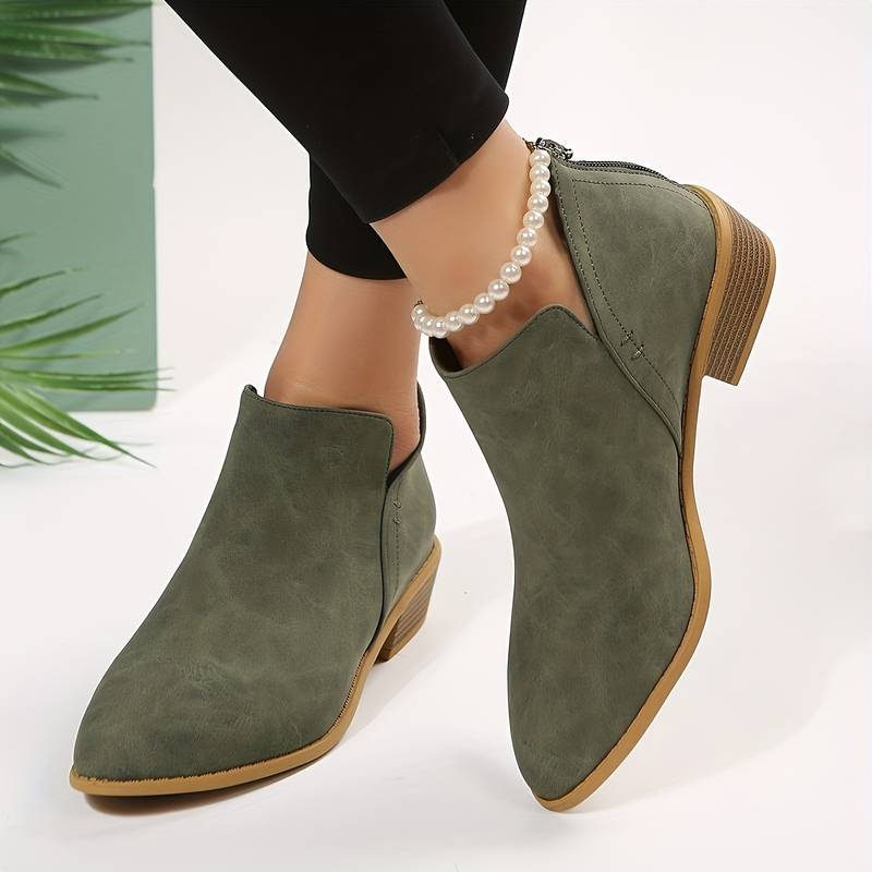 Botins de cunha para mulher com biqueira pontiaguda