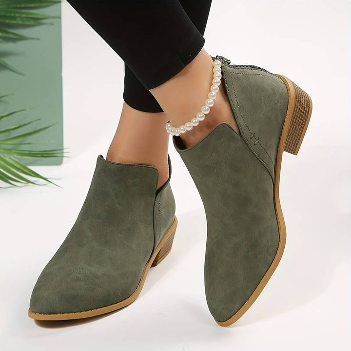 Botins de cunha para mulher com biqueira pontiaguda