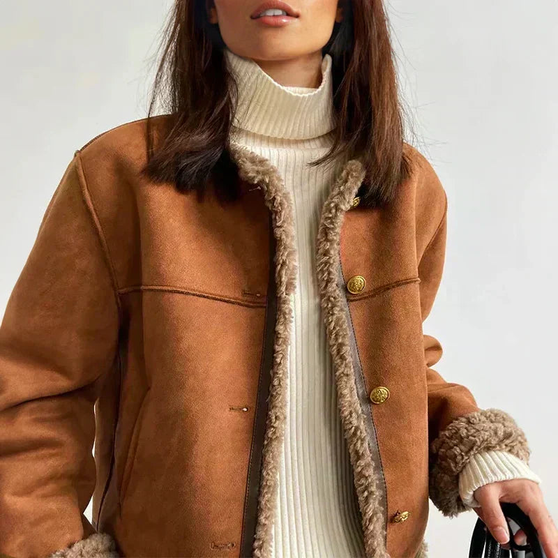 Hochwertige Jacke aus echtem Leder für Damen