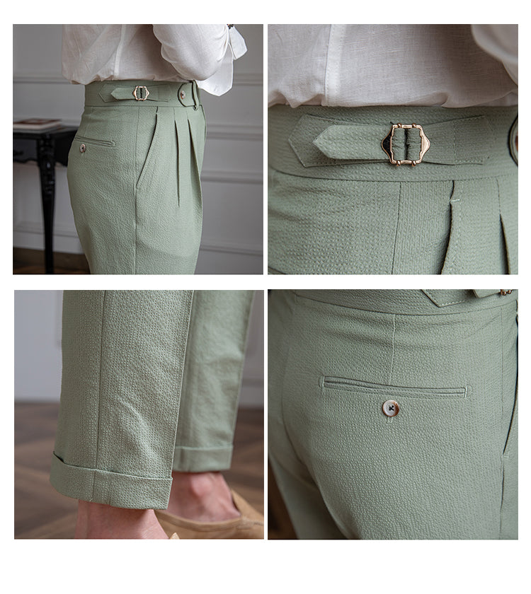 Dakota | Men's Stylish Pleated Cropped Pants-Metro Lane Plaza