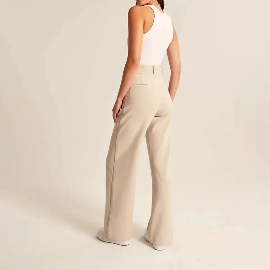 Daniella | Women's High-Waisted Pants with Chic Design-Metro Lane Plaza
