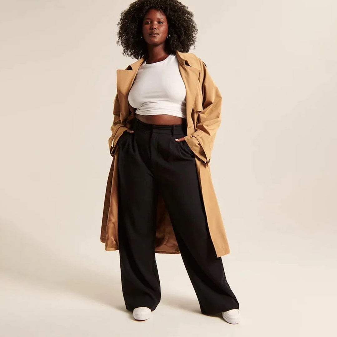 Daniella | Women's High-Waisted Pants with Chic Design-Metro Lane Plaza