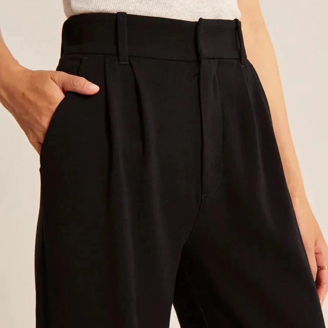 Daniella | Women's High-Waisted Pants with Chic Design-Metro Lane Plaza