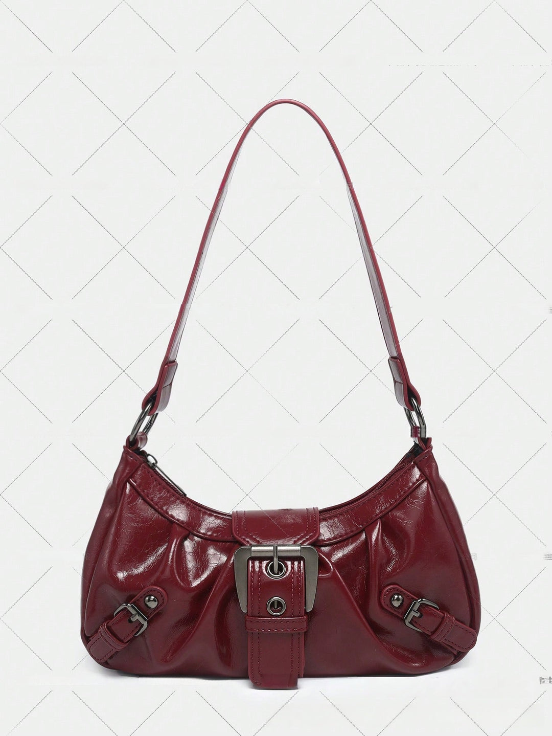 Women's Vintage Saddle Bag – Y2K Studded Shoulder Bag-Metro Lane Plaza