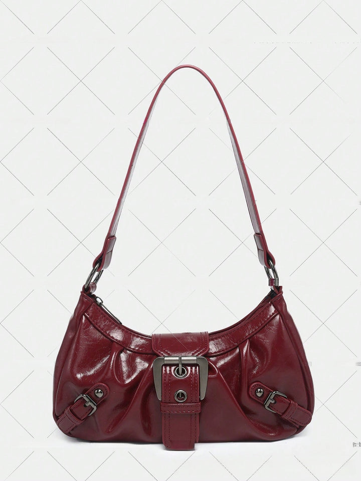 Women's Vintage Saddle Bag – Y2K Studded Shoulder Bag-Metro Lane Plaza