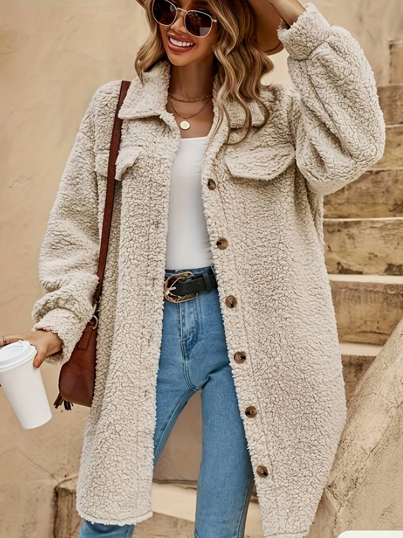 Veste sherpa oversize pour femme