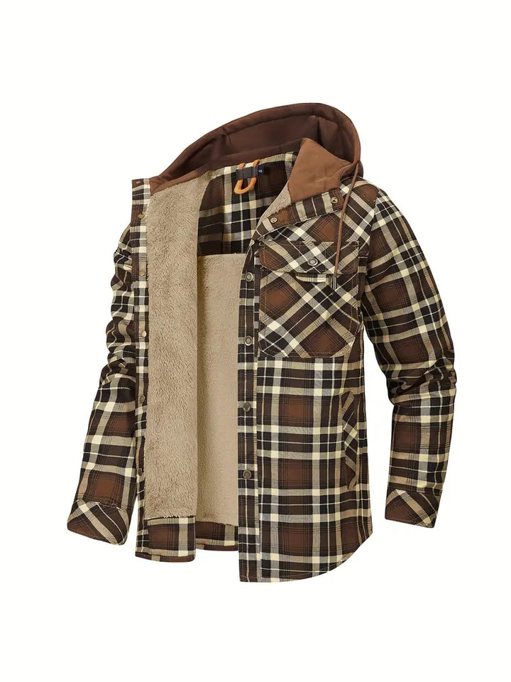 Karierte Jacke mit Kapuze für Herren