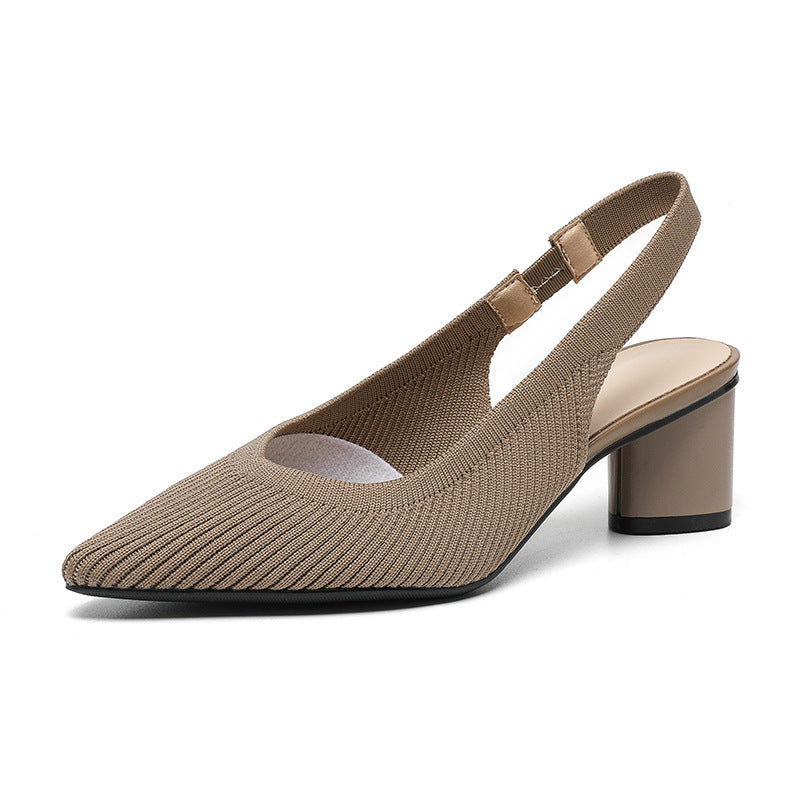 Slingback Heels | Women's Elegant Pumps with Pointed Toe & Low Heel-Metro Lane Plaza