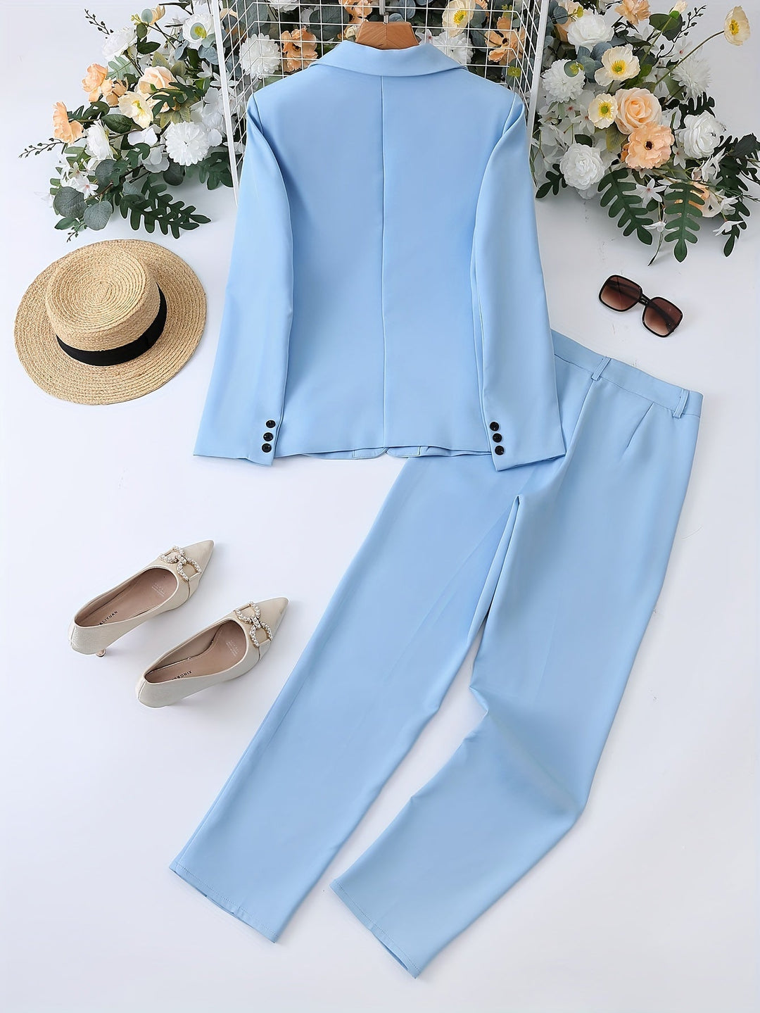 Women's Timeless Blazer Suit with Lapel Collar – Elegant for All Seasons-Metro Lane Plaza