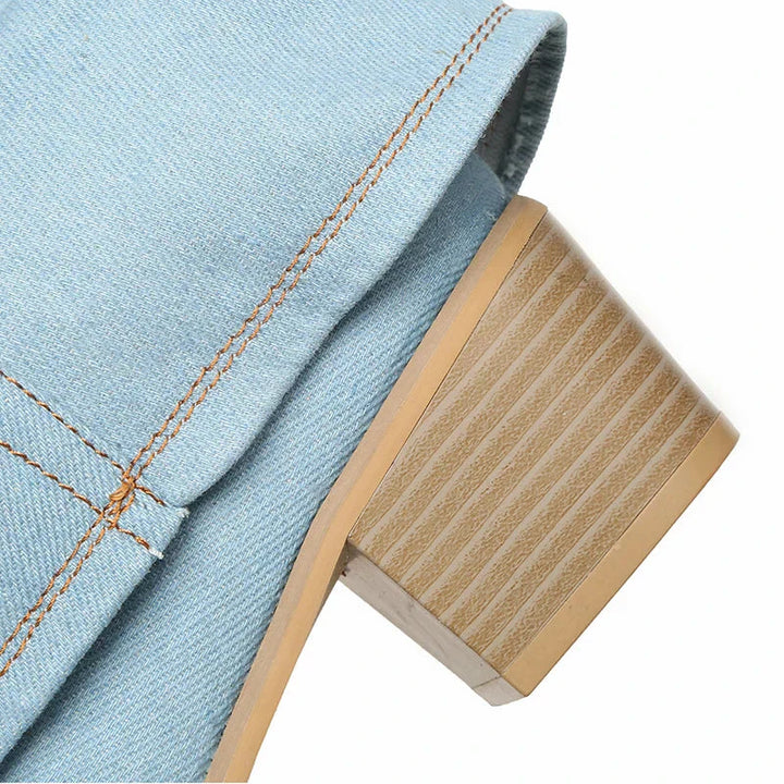 Women's Denim Ankle Boots-Metro Lane Plaza