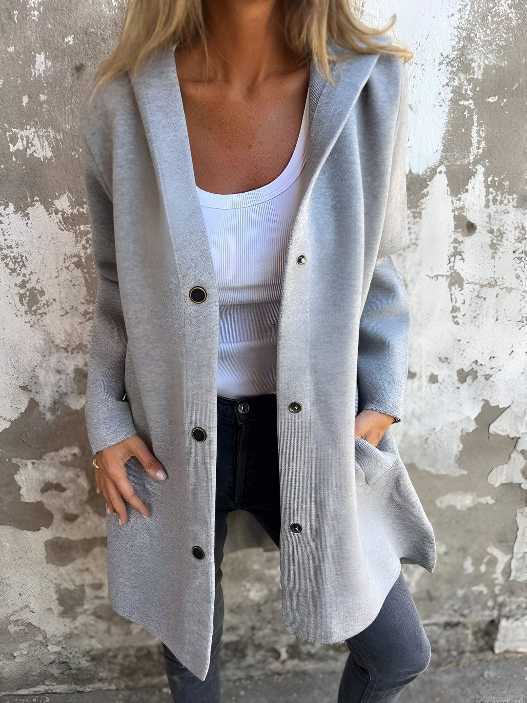 Women's Hooded Cotton-Blend Relaxed Transitional Jacket
