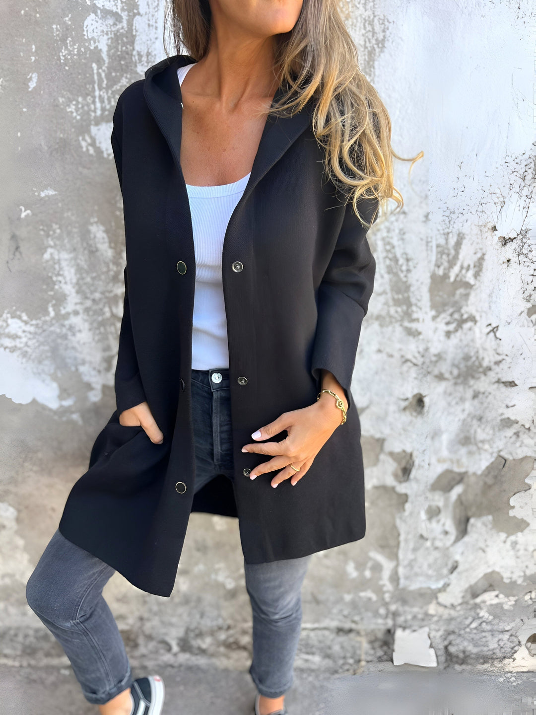 Women's Hooded Cotton-Blend Relaxed Transitional Jacket