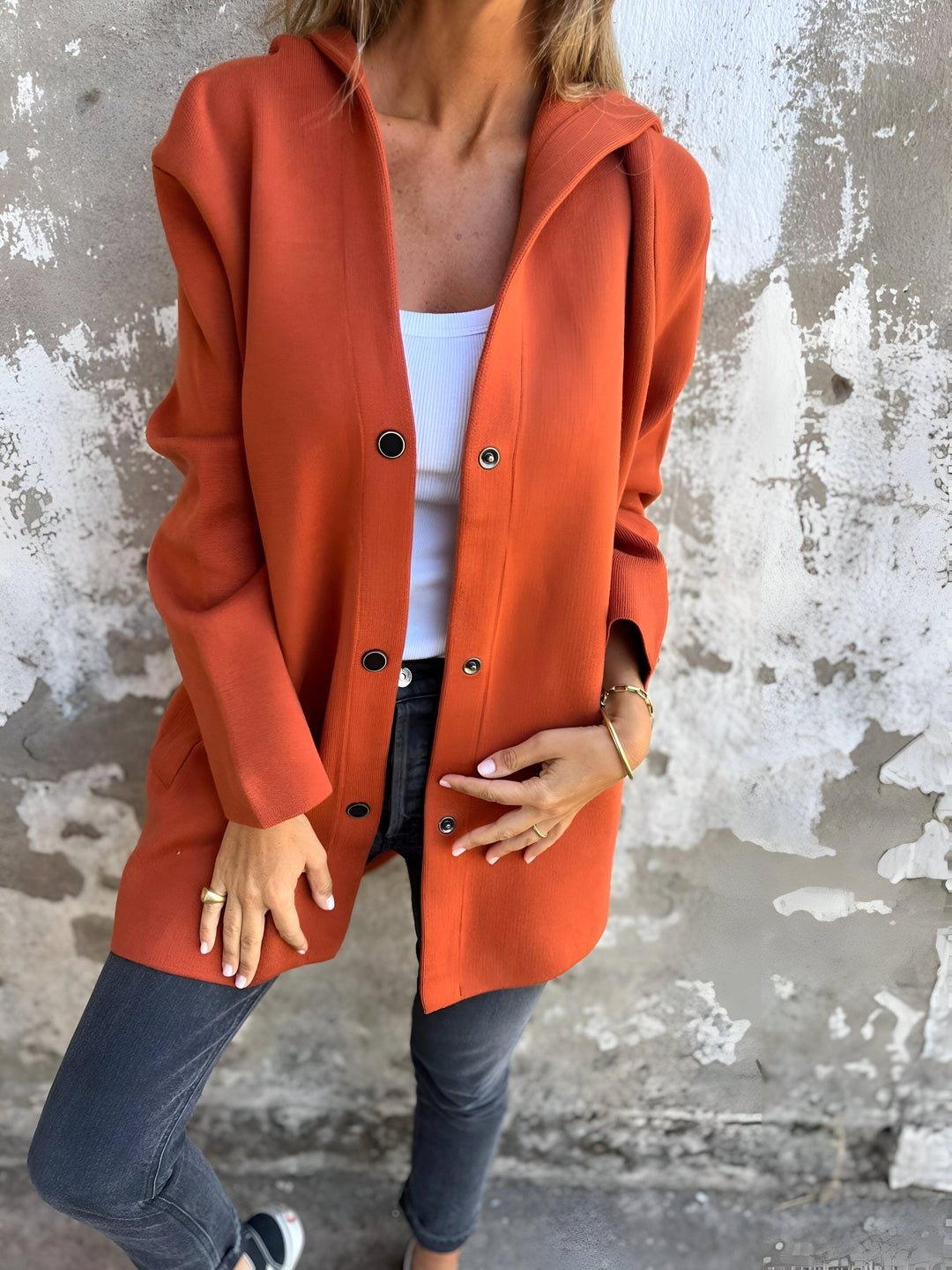 Women's Hooded Cotton-Blend Relaxed Transitional Jacket