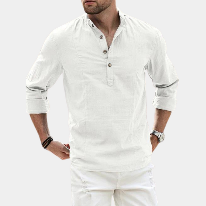 Men's Long Sleeve Henley Shirt | Stylish Casual Wear for Every Occasion-Metro Lane Plaza