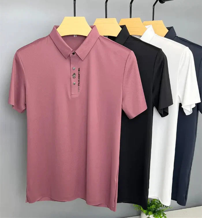 Men's Stretch Polo T-Shirt – Wrinkle-Free Comfort Wear-Metro Lane Plaza