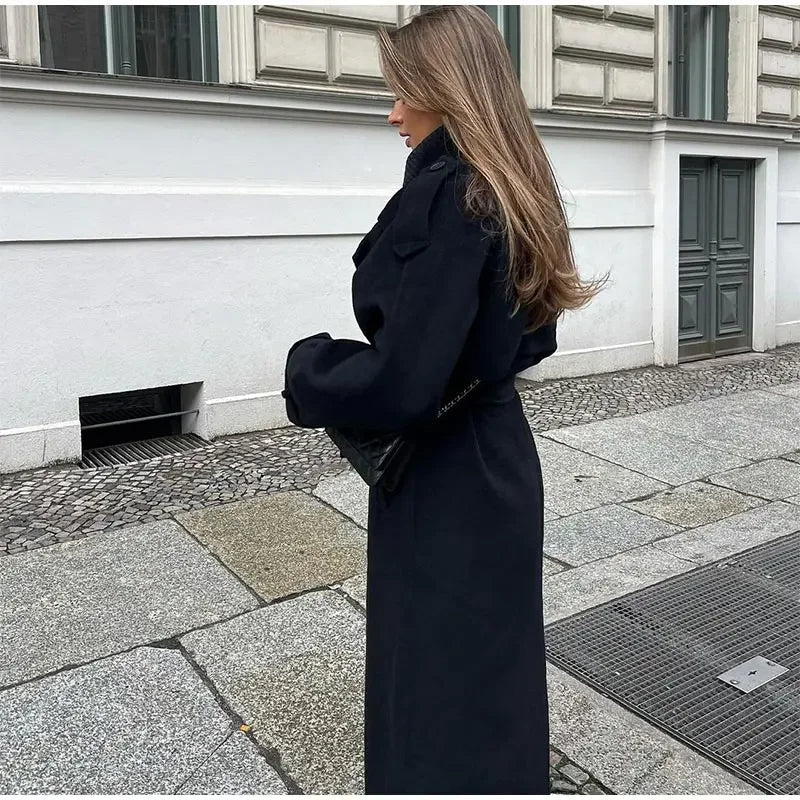 Gabardina clásica cruzada de mujer