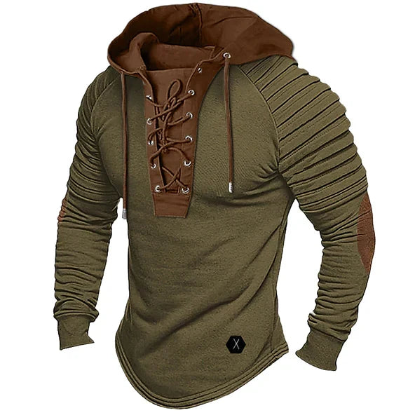 Maglione da uomo con cappuccio in maglia