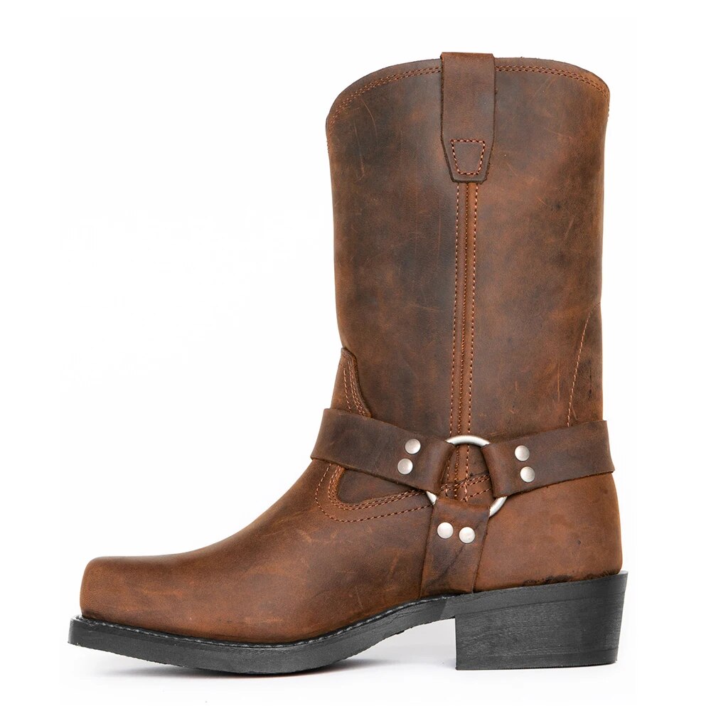 Men's Stylish Boots with Strap and Buckle Design-Metro Lane Plaza