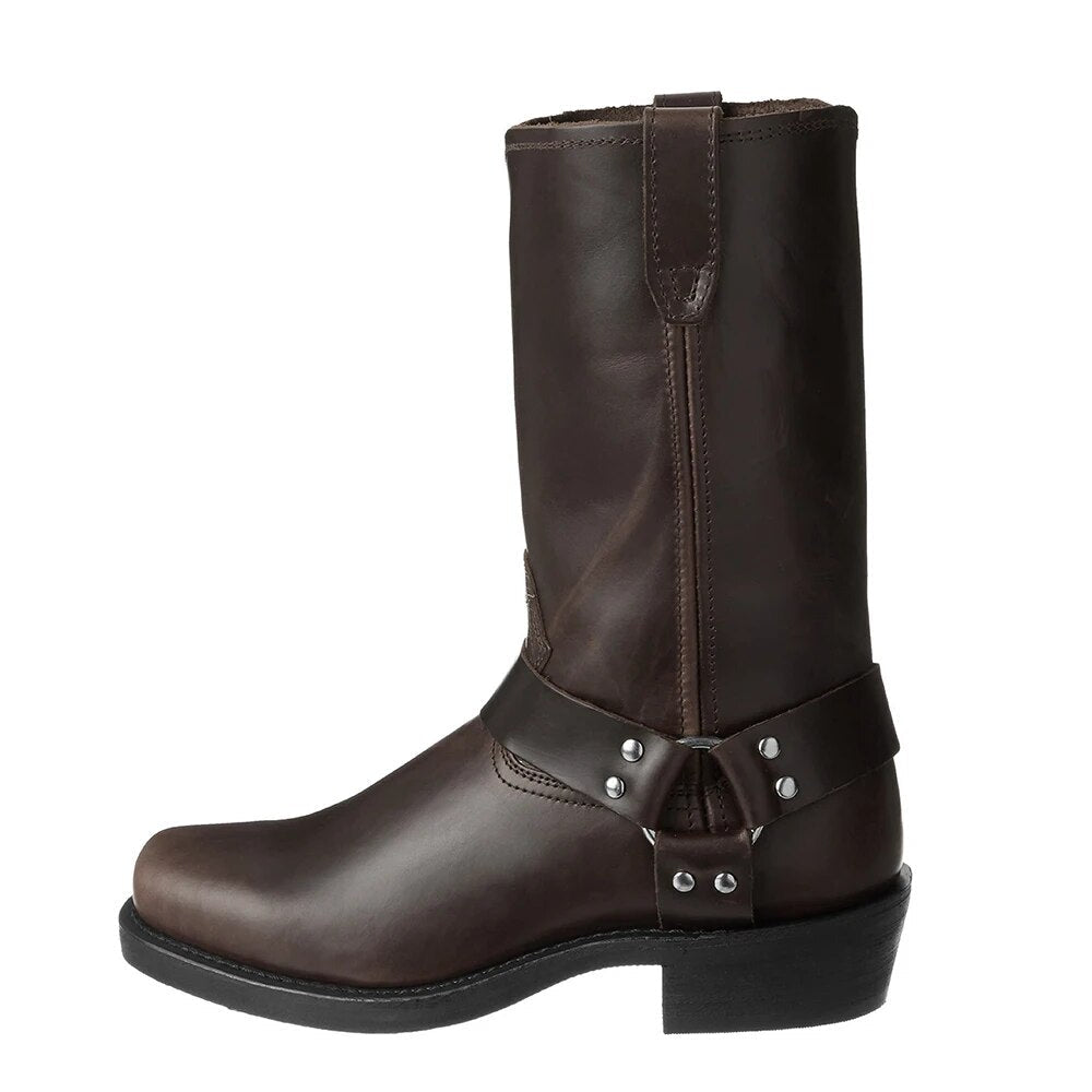 Men's Stylish Boots with Strap and Buckle Design-Metro Lane Plaza
