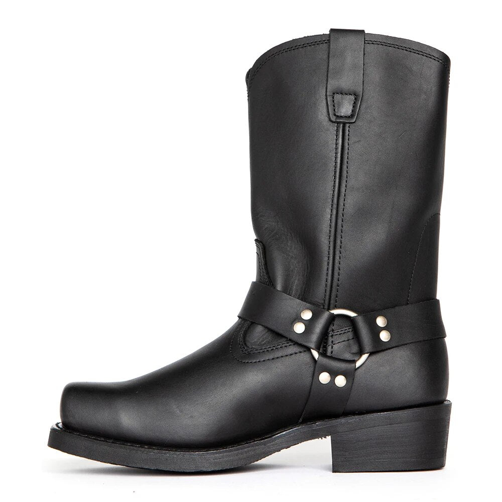 Men's Stylish Boots with Strap and Buckle Design-Metro Lane Plaza