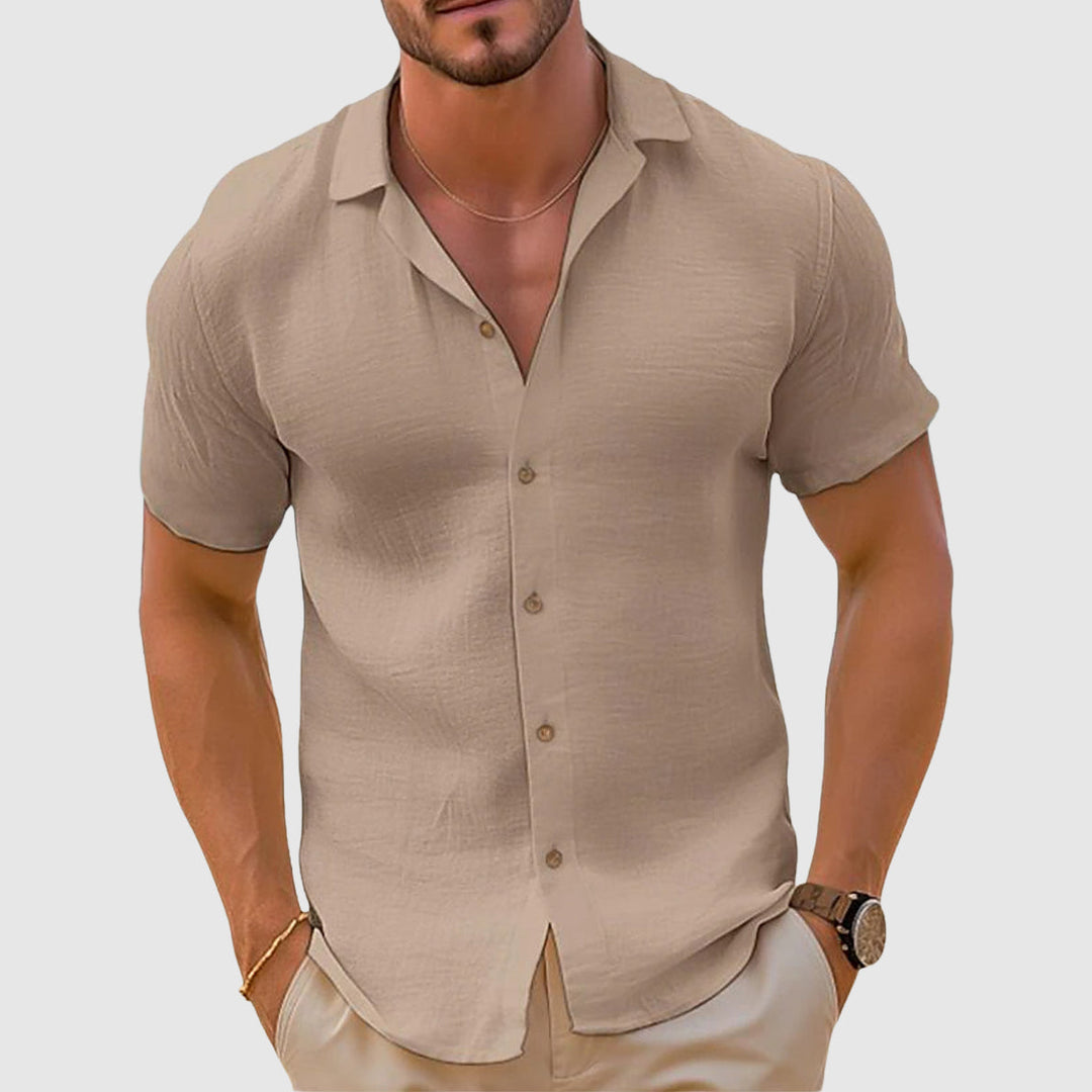 Men's Casual Button-Down Shirt-Metro Lane Plaza