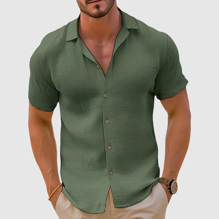 Men's Casual Button-Down Shirt-Metro Lane Plaza