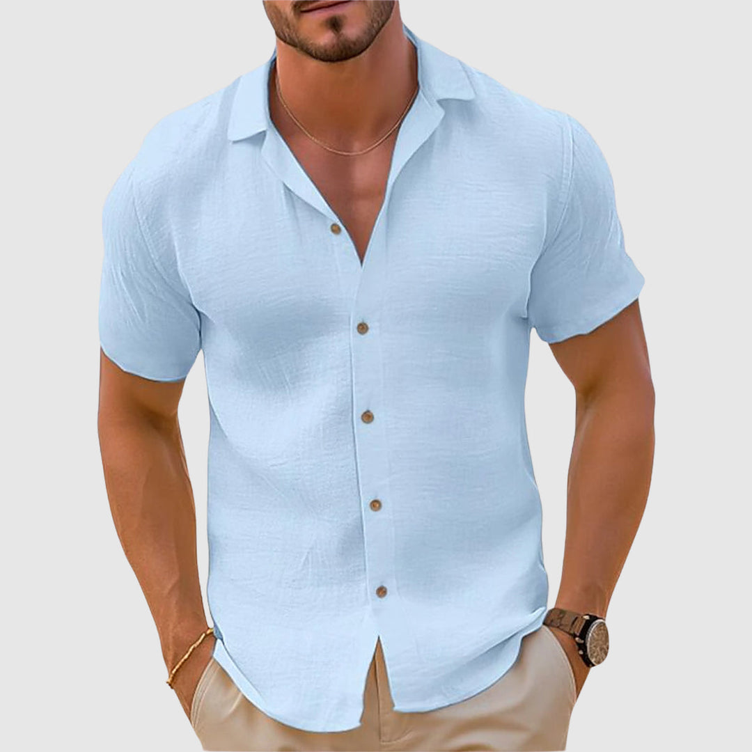 Men's Casual Button-Down Shirt-Metro Lane Plaza