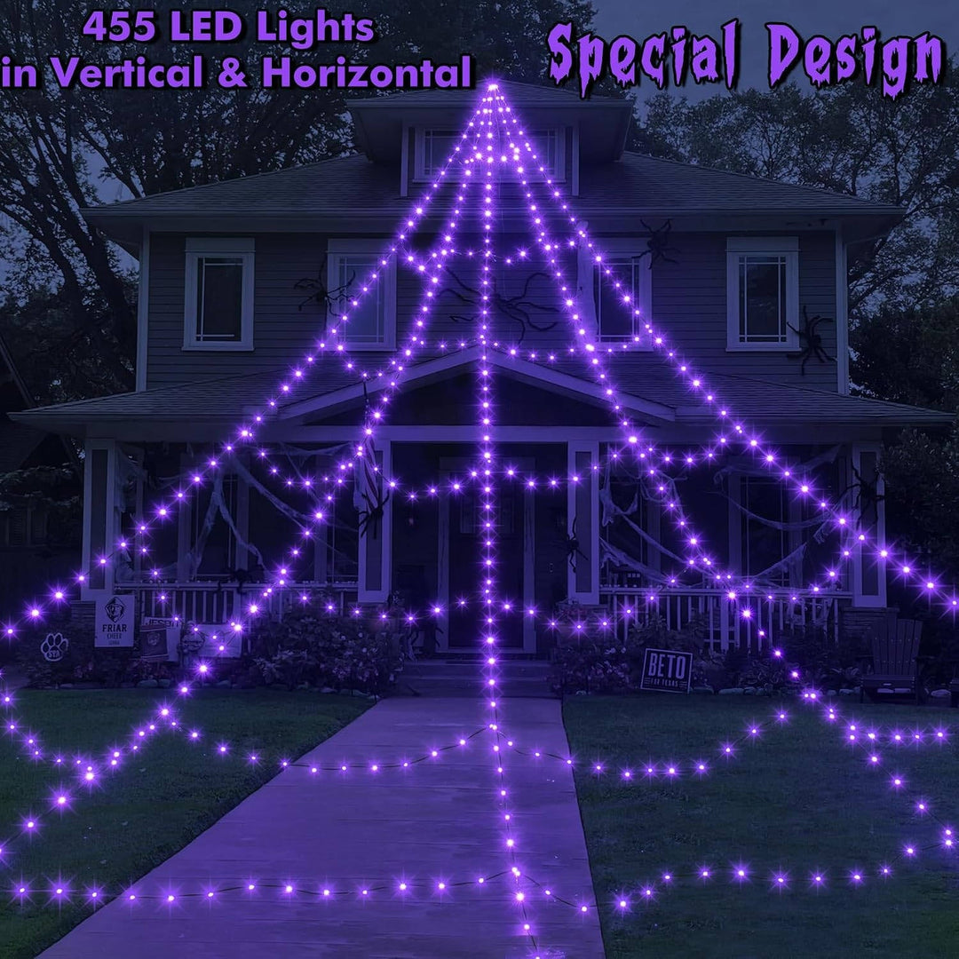 Luces LED de telaraña para Halloween, de 16.4 FT, con control remoto, para mujer