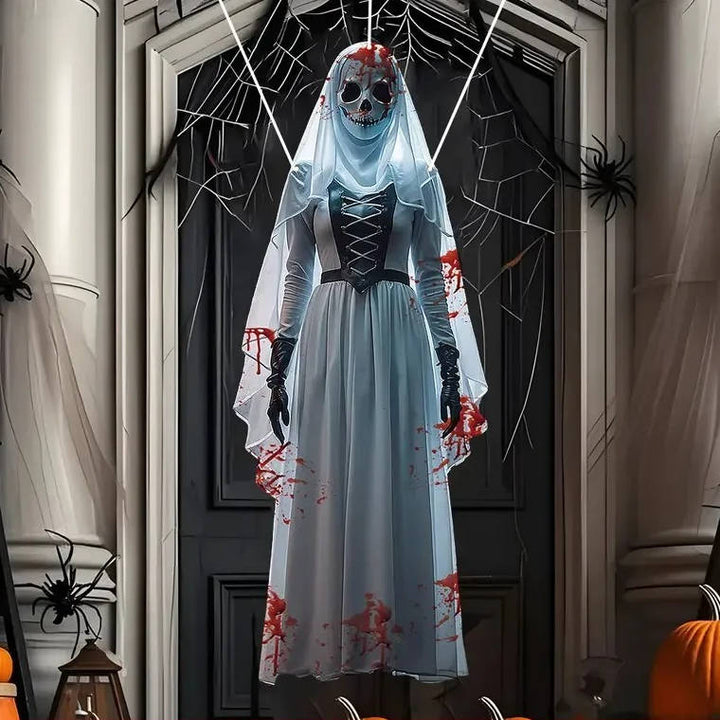 Halloween-ophæng med kraniebrud til kvinder og vejrbestandigt stof