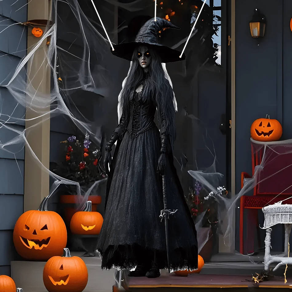 Halloween-ophæng med kraniebrud til kvinder og vejrbestandigt stof