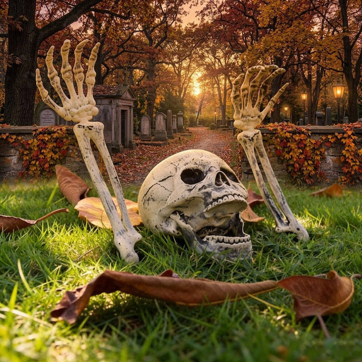 Realistische skeletgrondpennen voor dames voor Halloweenversiering van gazon en tuin