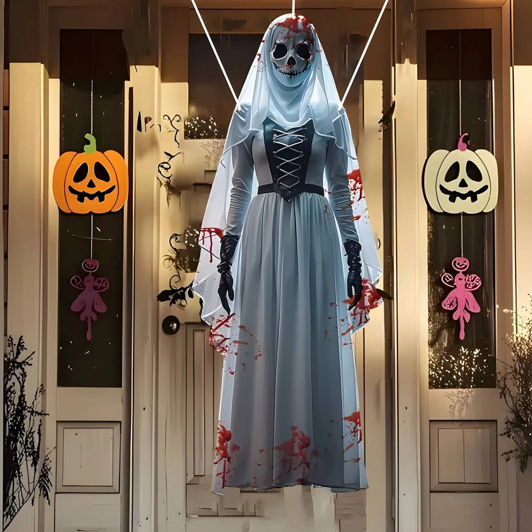 Halloween-ophæng med kraniebrud til kvinder og vejrbestandigt stof