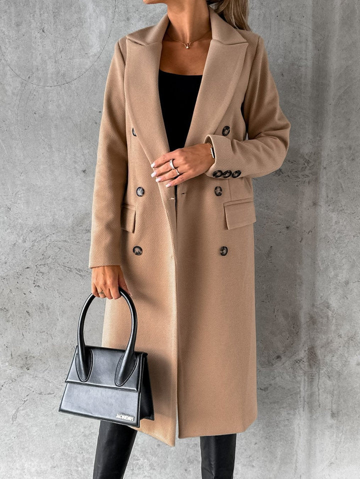 Women's Elegant Fit Stylish Long Coat-Metro Lane Plaza