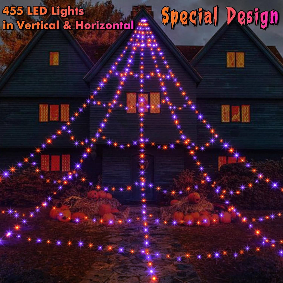 Luces LED de telaraña para Halloween, de 16.4 FT, con control remoto, para mujer