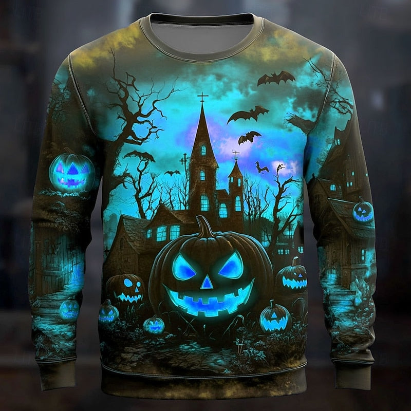 Sweat-shirt à col rond avec motif graphique d’Halloween