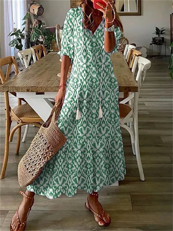 Women's Floral Maxi Dress-Metro Lane Plaza