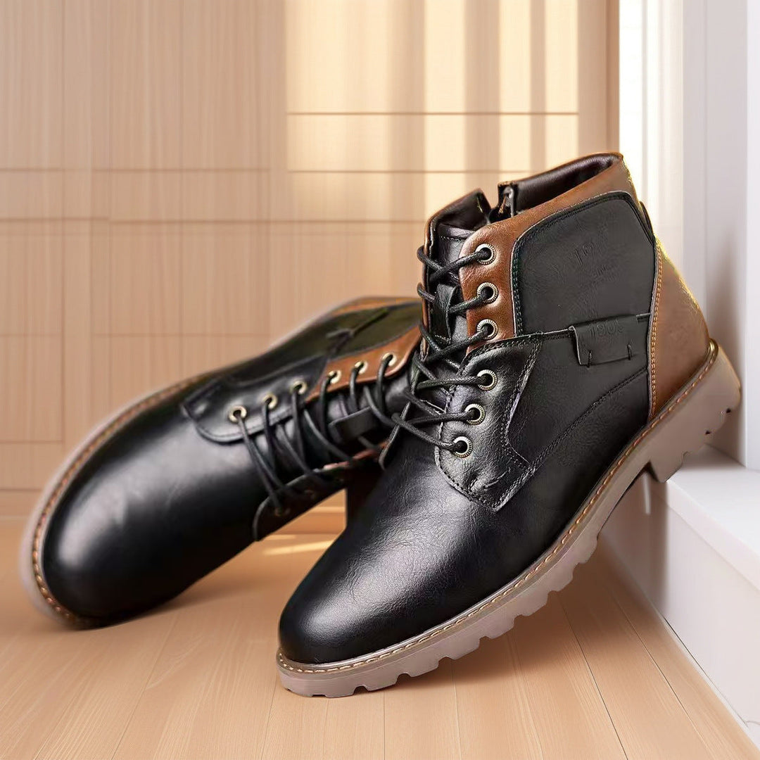 Men's Stylish Boots with Convenient Zipper Closure-Metro Lane Plaza